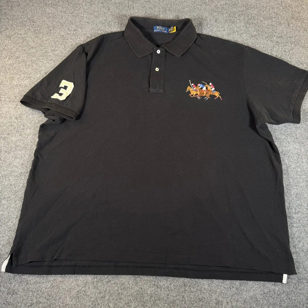 Polo Ralph Lauren Mens 3XB Triple Pony Big & Tall Short Sleeve Polo Shirt #3783